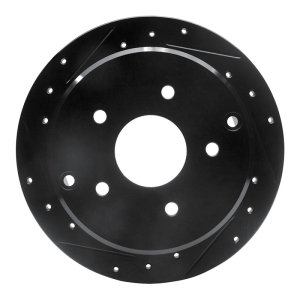 Pontiac GTO Brake Rotor (1) - Rear Left - R1 Concepts - Drilled & Slotted - Black - 2004